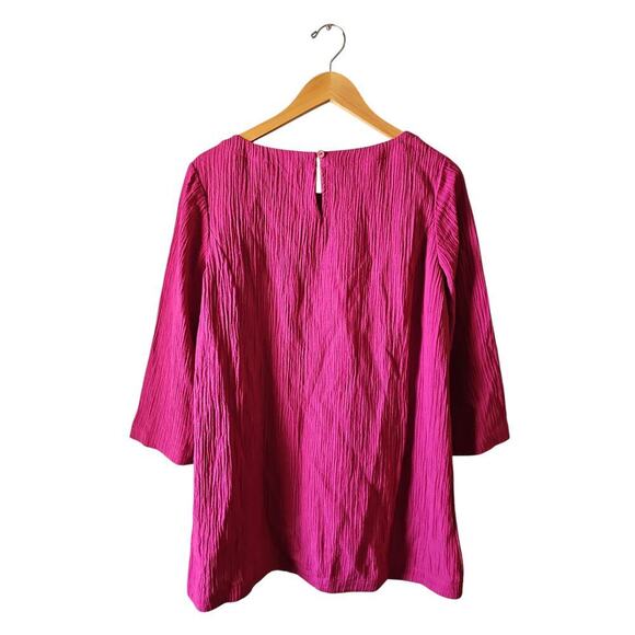 Soft Surroundings bright pink gauze tunic scoop neck sz medium new WT372 - Picture 4 of 7